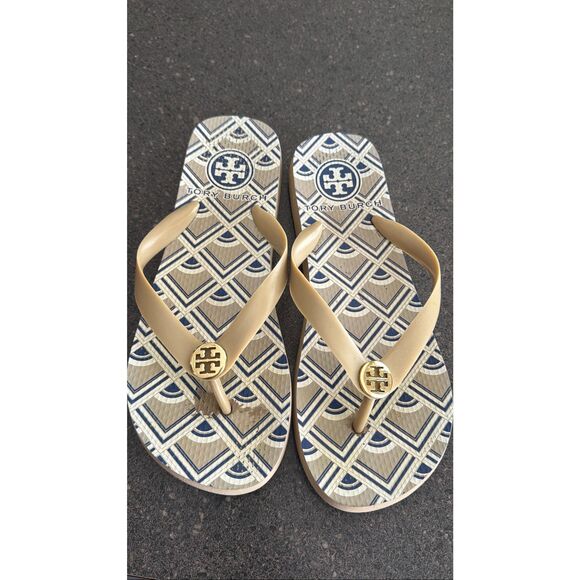 Tory Burch  Flat Flip Flop Yellow sandals size 7 - Picture 12 of 13